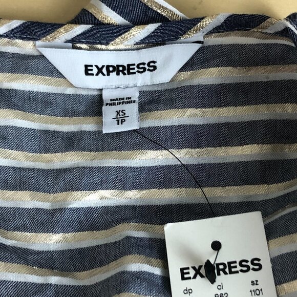 Express Metallic Gold Striped Top - NWT's - Picture 2 of 9